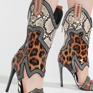 Cape Robbin Animal Print Heeled Boots
